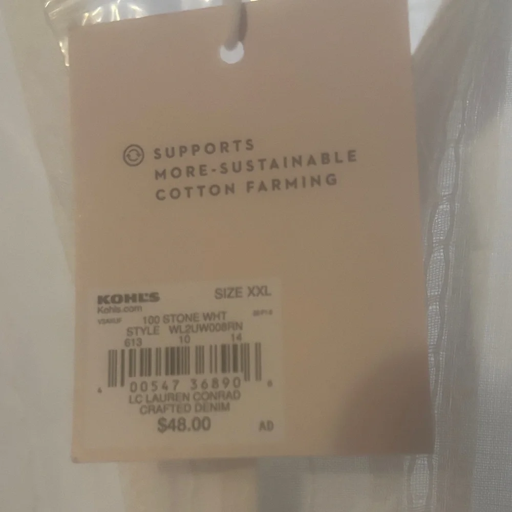 LC Lauren Conrad Cream Puff Sleeve Blouse - Picture 2 of 3